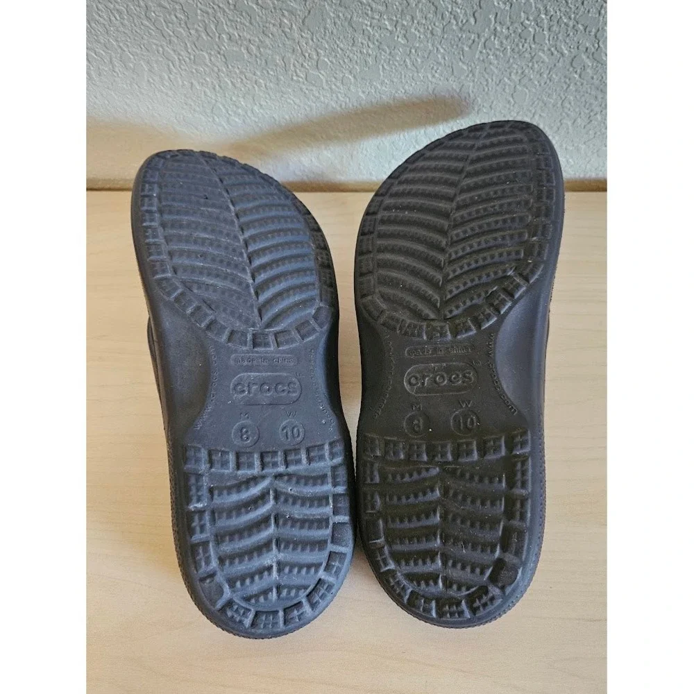 Crocs Baya Sandals Flip Flops Unisex Black Women 10 Men 8 Slip On Thong